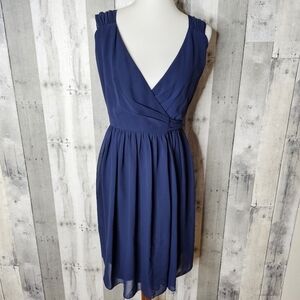 Ceremony by Joanna August Medium Navy V Neck Wrap Dress